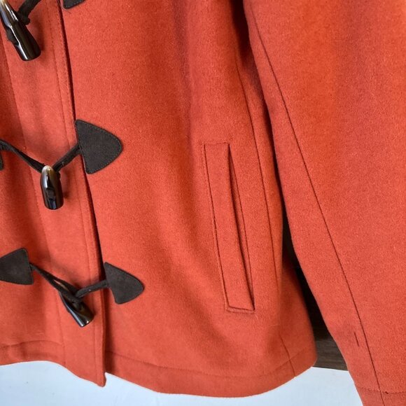GAP Women's Orange Wool Blend Toggle Jacket‎ DUFFLE COAT S - Picture 6 of 9
